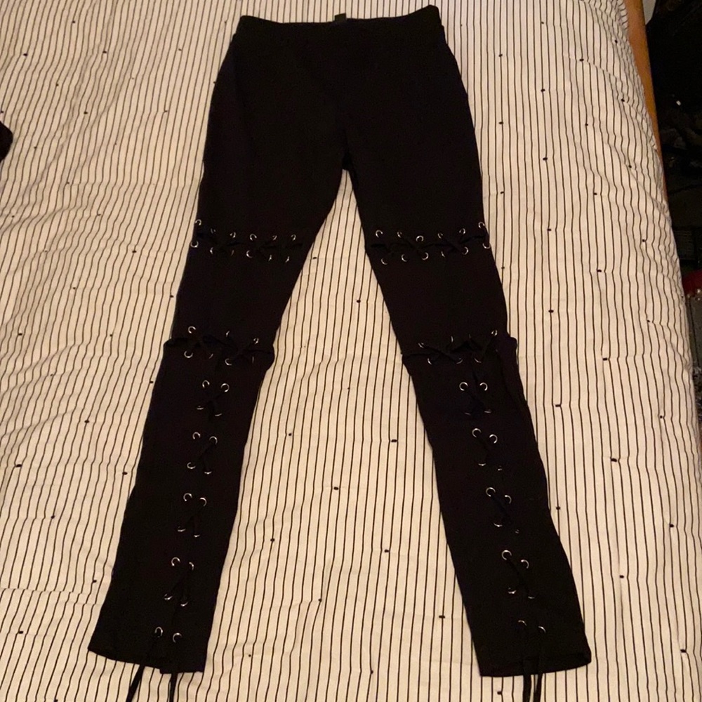 Leggings with lacing on legs.  Wore once